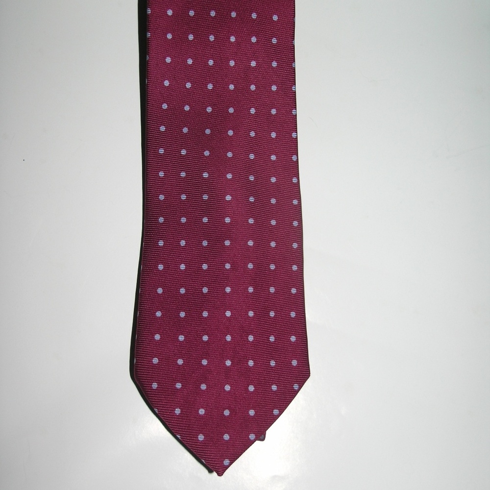 Edgar Pomeroy Pink Polka Dot Silk Wide Custom Tie